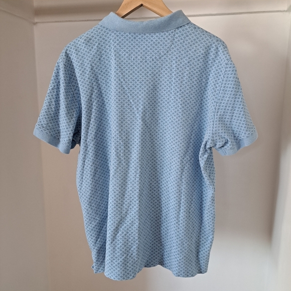 Denver Hayes | Blue diamond pattern men's modern fit polo - Picture 4 of 8